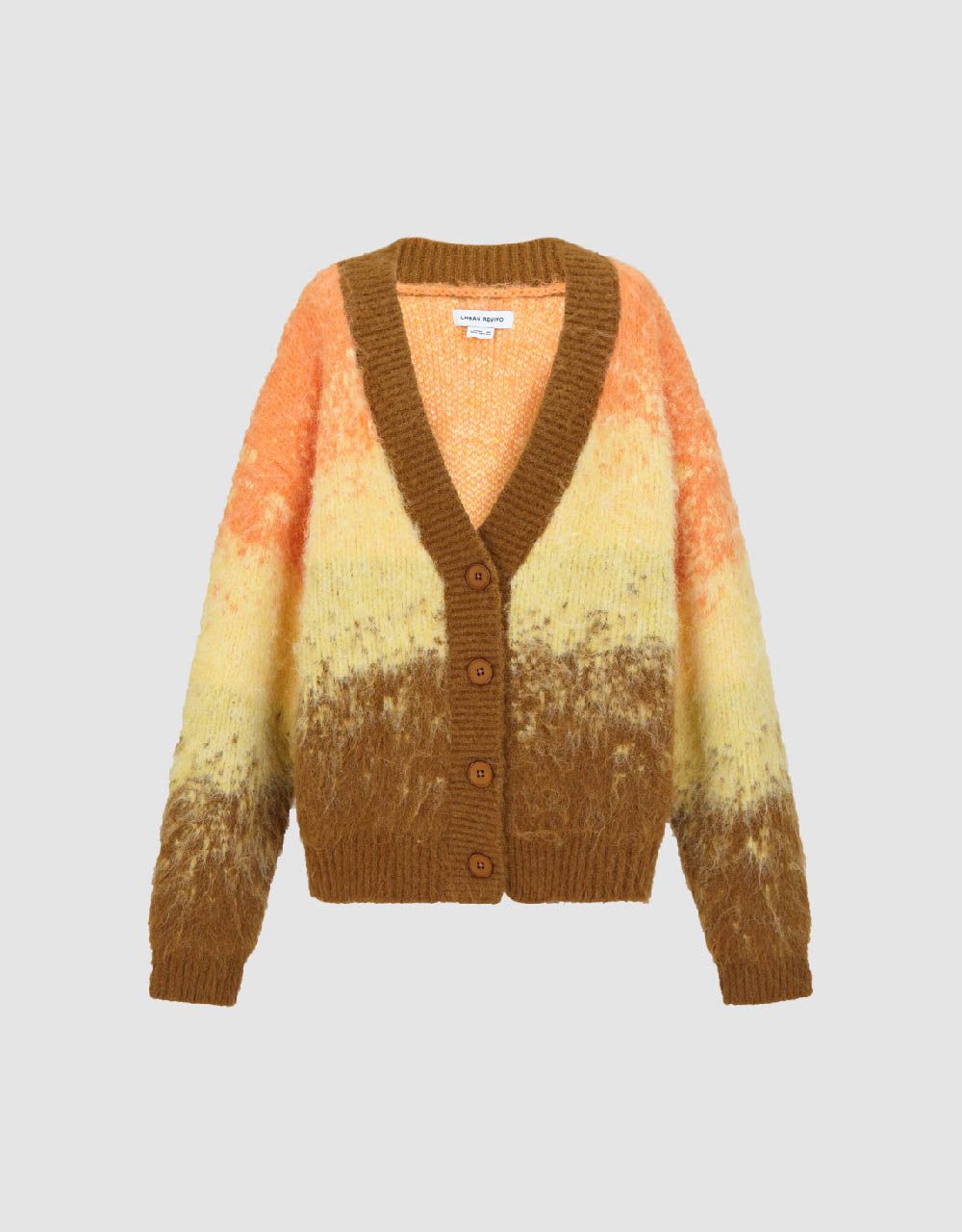 Colorblocks Furry V-Neck Knitted Cardigan sold by Urban Revivo product image thumbnail 2