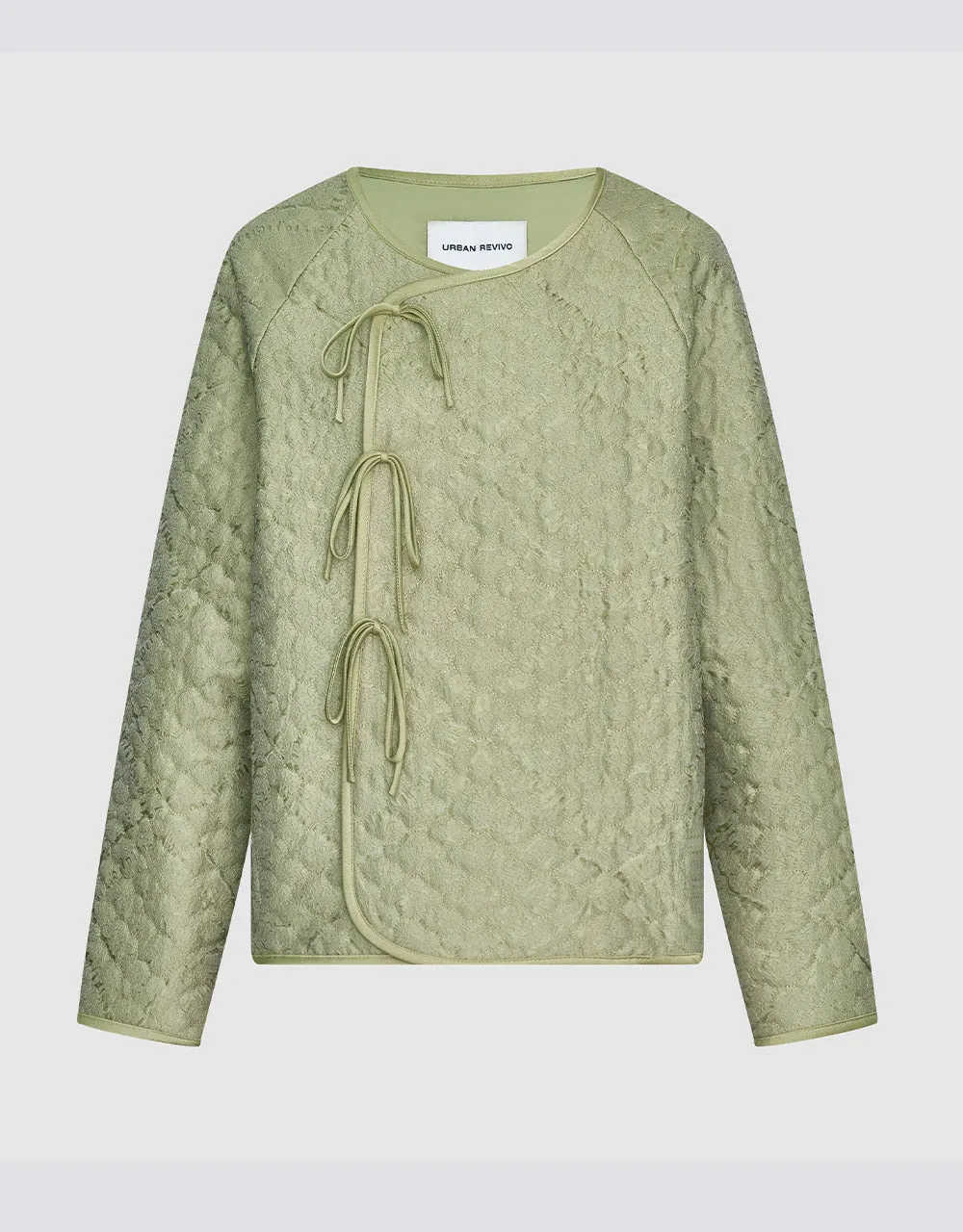 Tie Front Textured Winter Coat sold by Urban Revivo