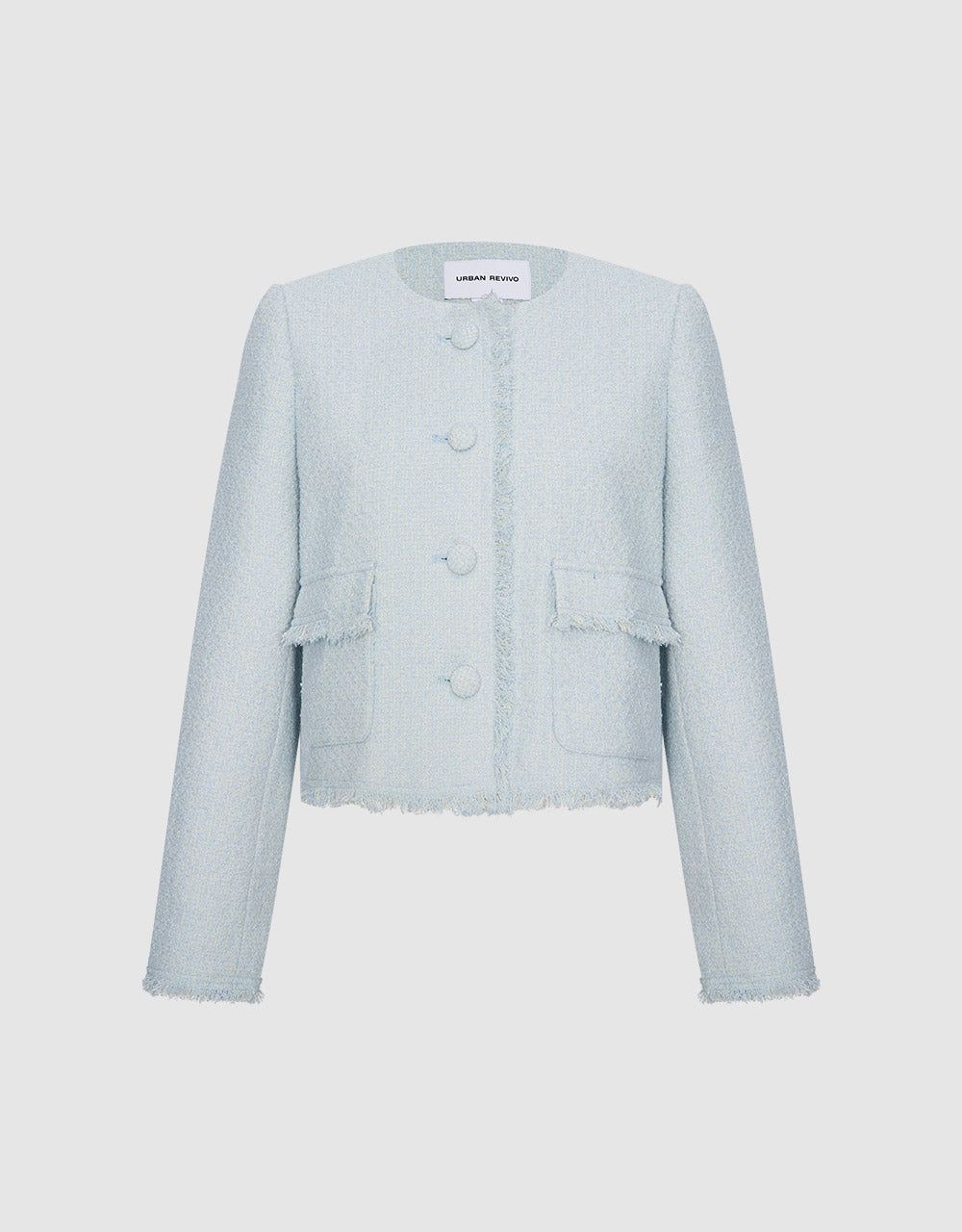 Frayed Hem Tweed Jacket sold by Urban Revivo product image thumbnail 3