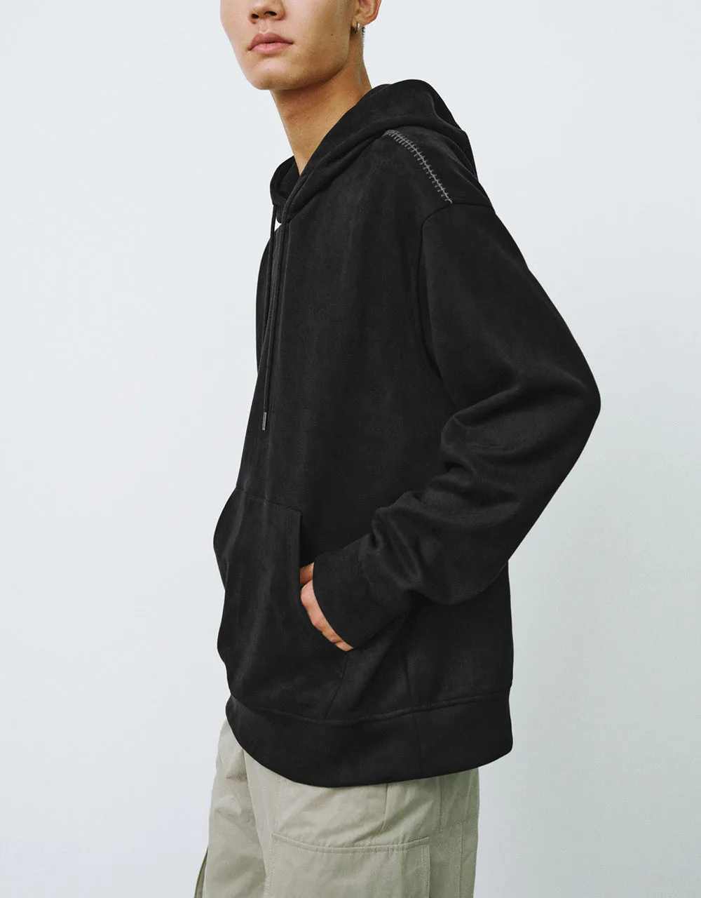 Hooded Crew Neck Sweatshirt sold by Urban Revivo product image thumbnail 3