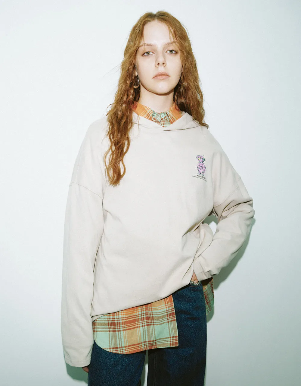 Printed Hooded Loose T-Shirt sold by Urban Revivo