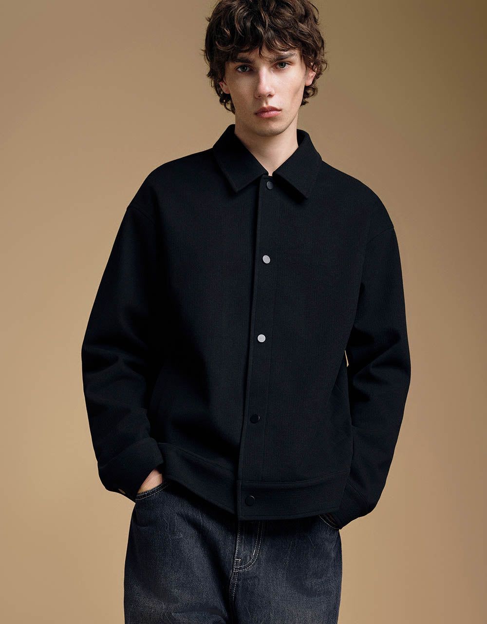 Press Button Straight Jacket sold by Urban Revivo