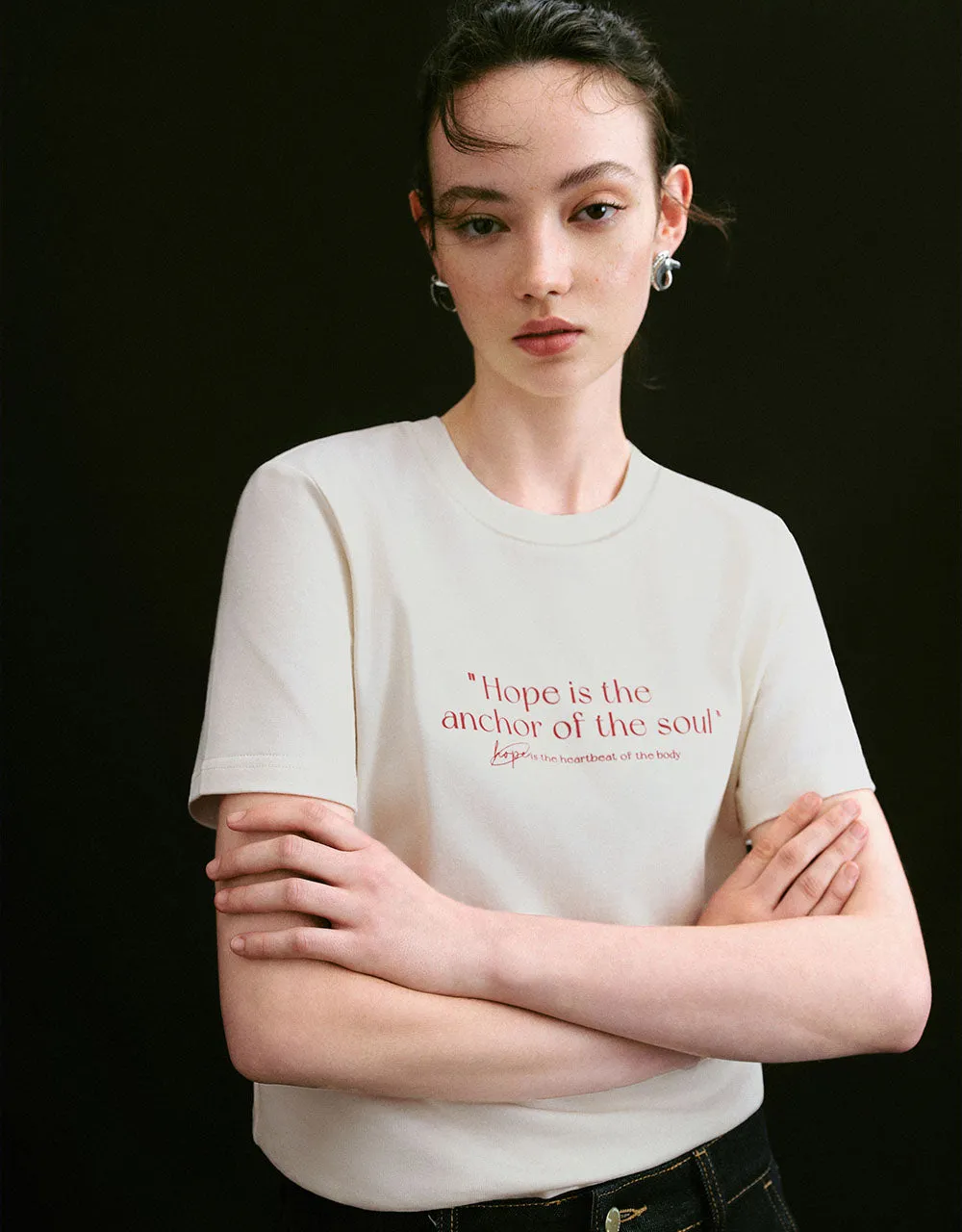 Letter Printed Crew Neck T-Shirt sold by Urban Revivo product image thumbnail 2