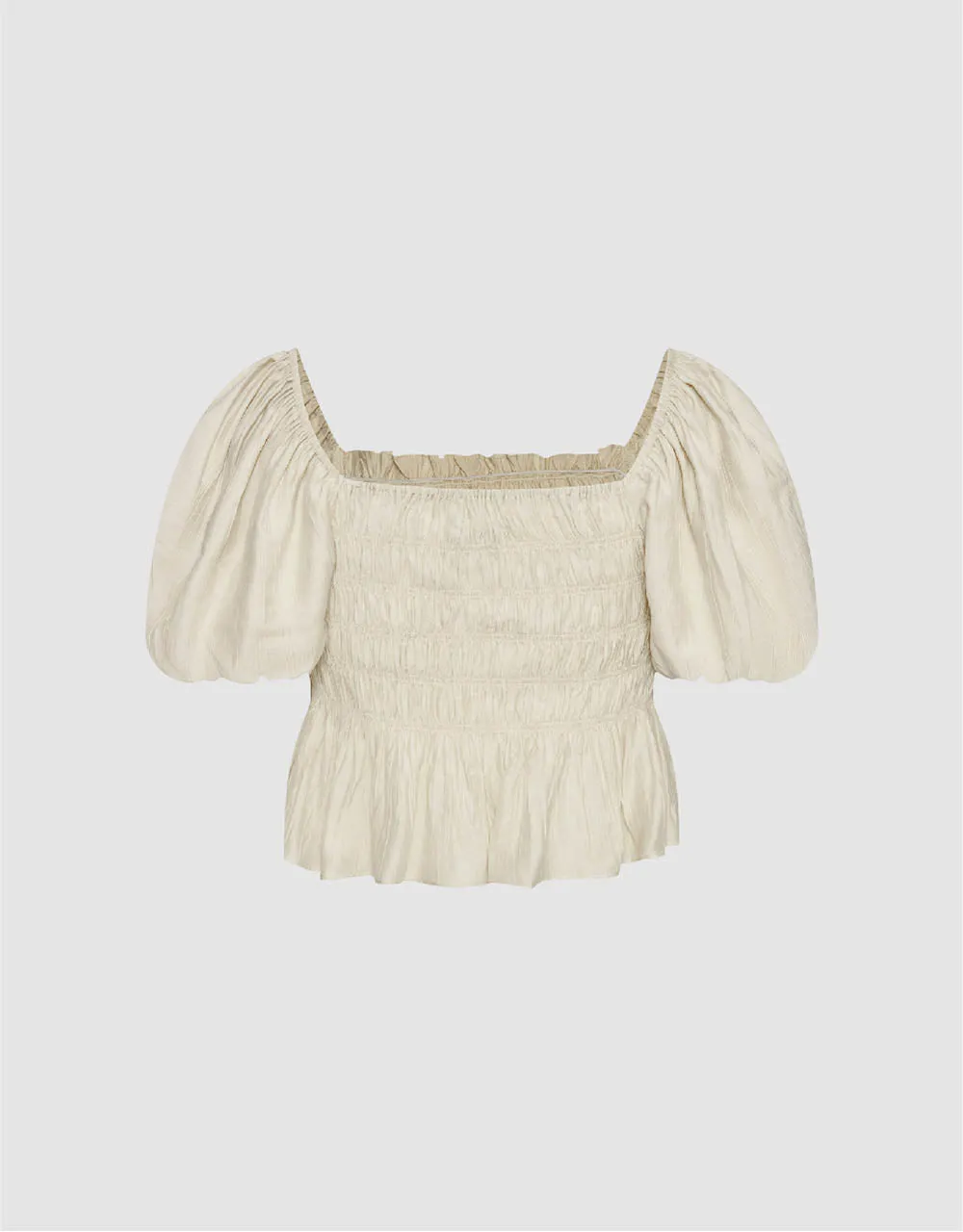 Puff Sleeve Square-Cut Collar Overhead Shirt sold by Urban Revivo product image thumbnail 5