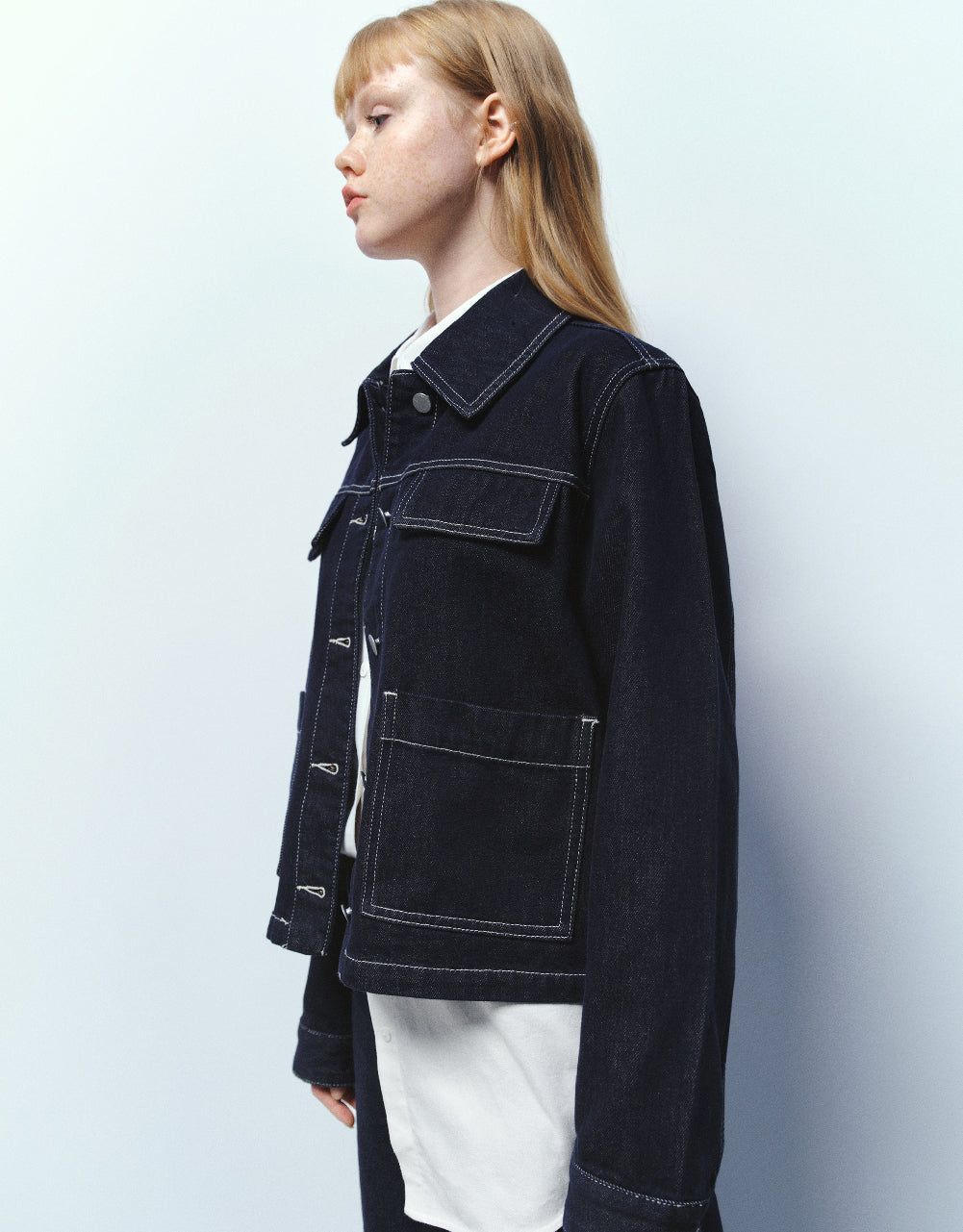 Button Up Loose Denim Jacket sold by Urban Revivo product image thumbnail 3