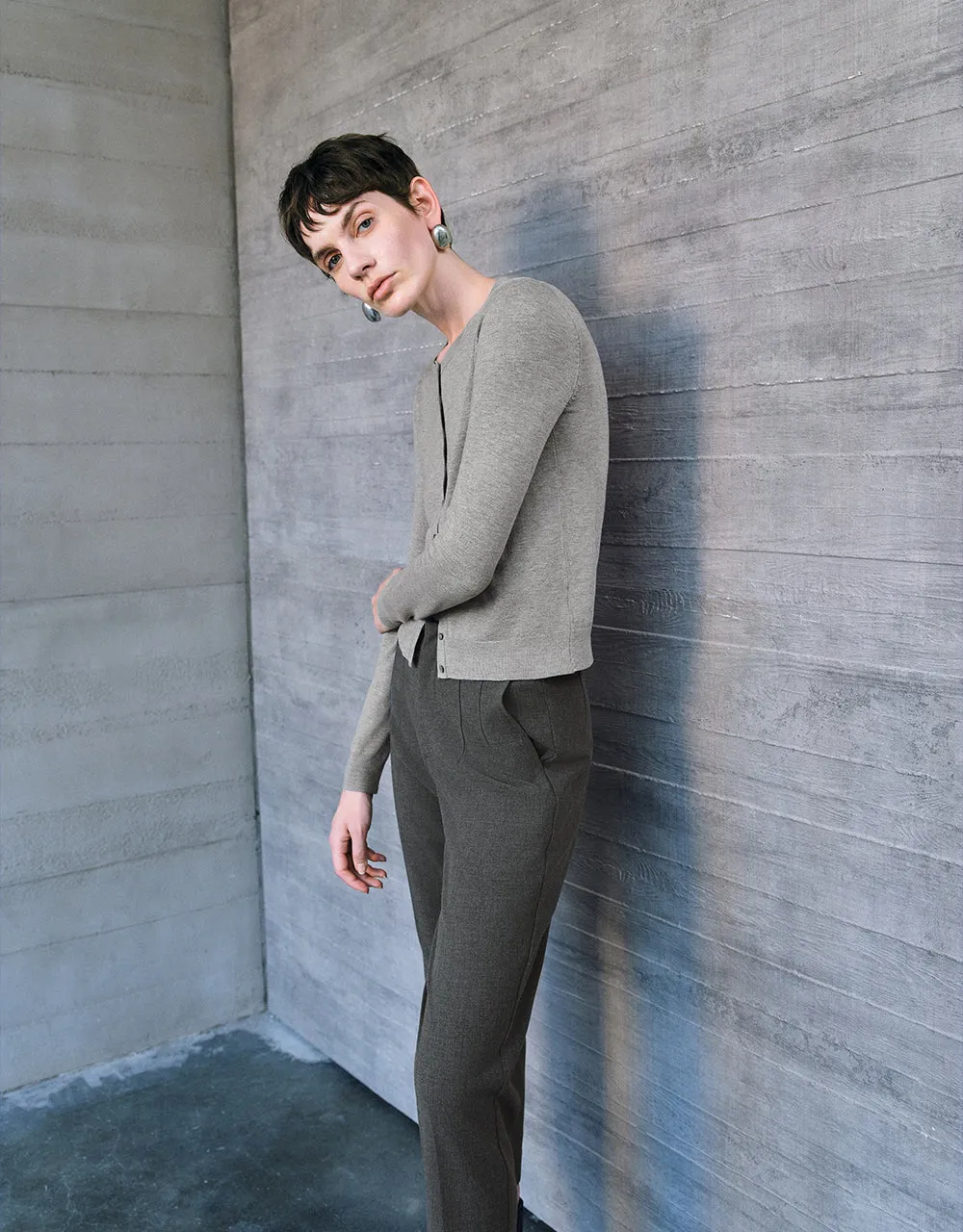 Crew Neck Skinny Knitted Cardigan sold by Urban Revivo product image thumbnail 3