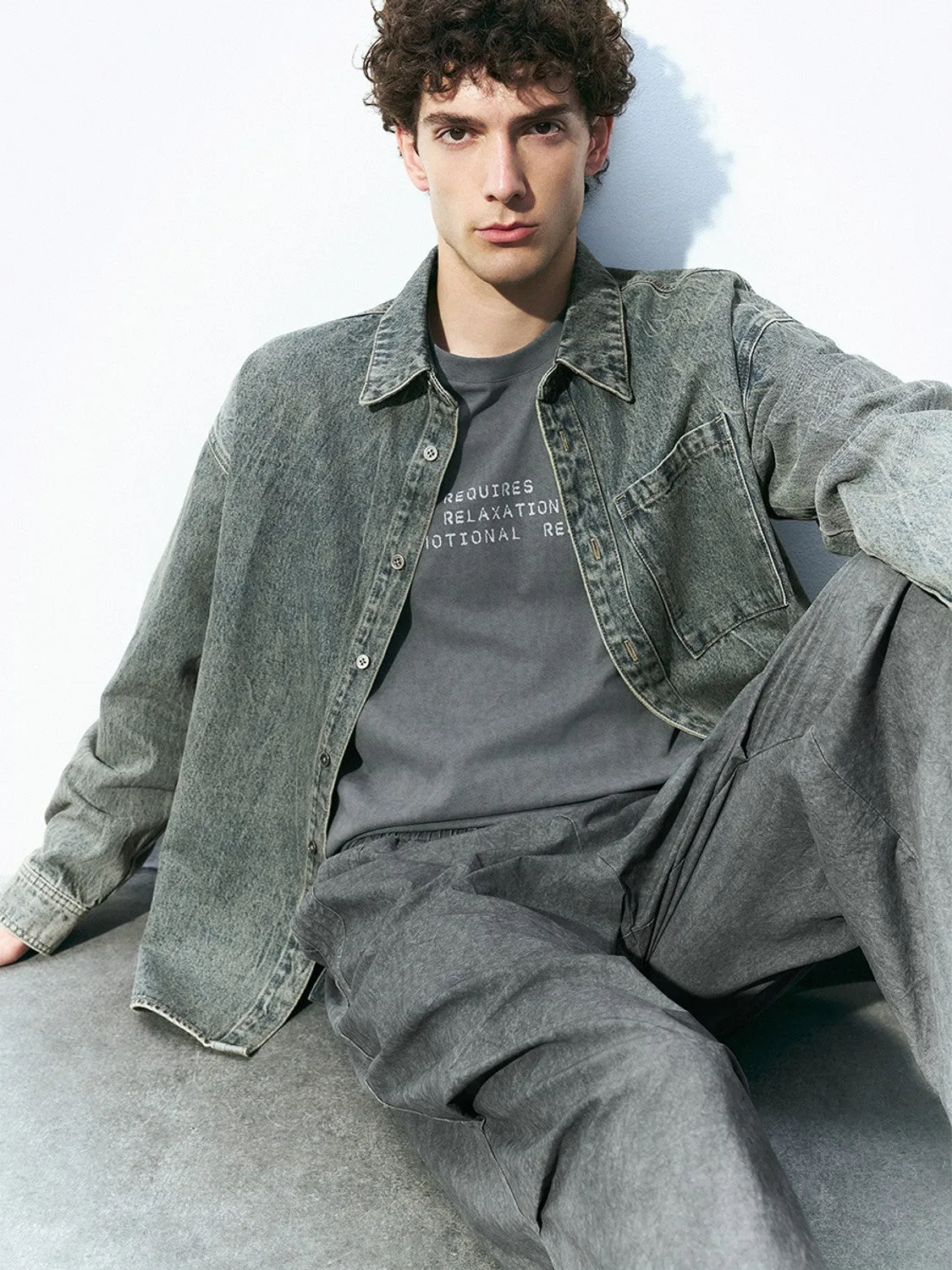 Loose Denim Shirt sold by Urban Revivo product image thumbnail 4