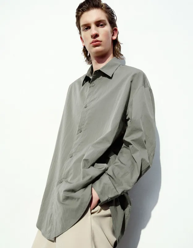 Drop Shoulder Sleeve Oversized Shirt sold by Urban Revivo