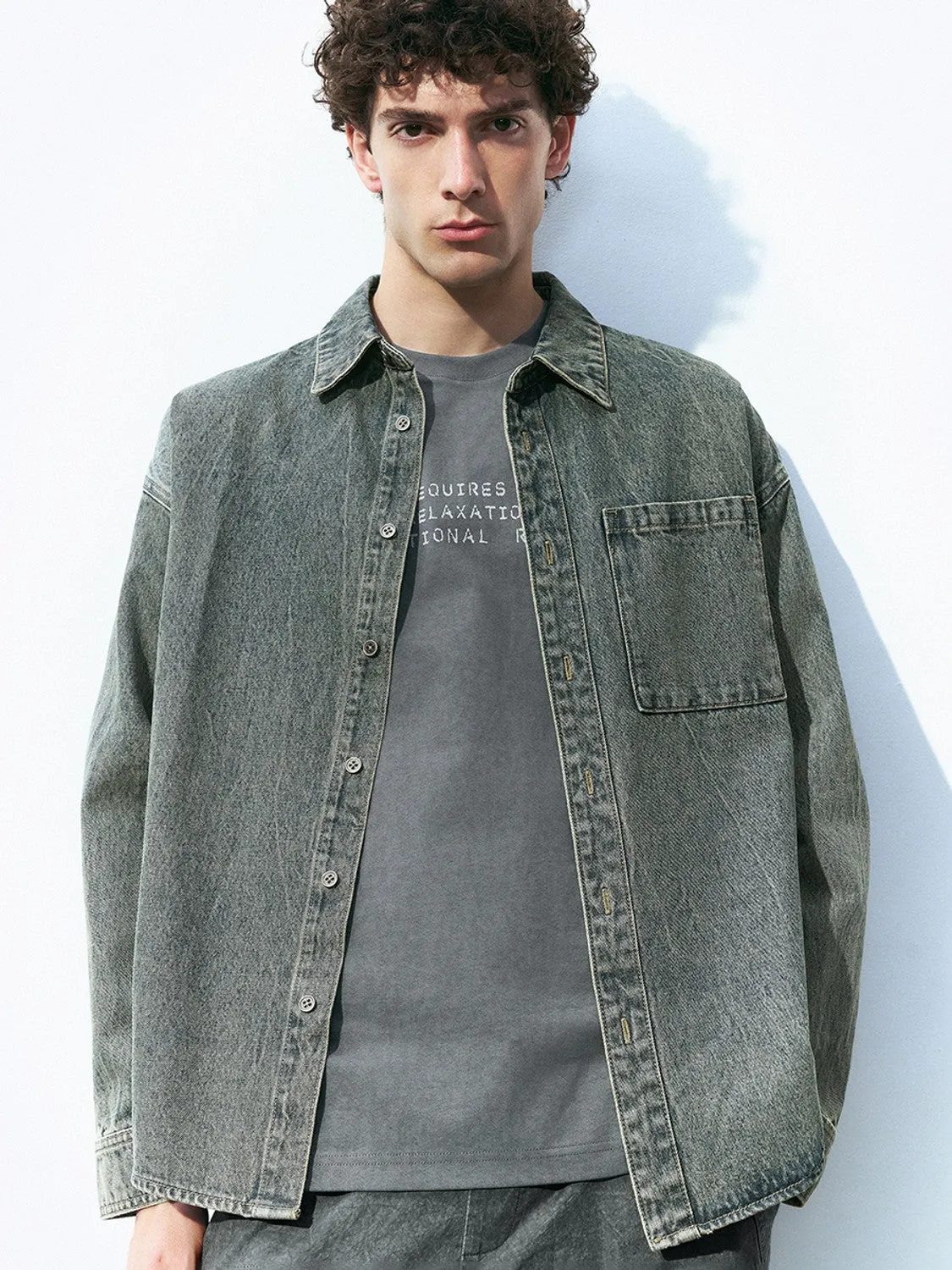 Loose Denim Shirt sold by Urban Revivo