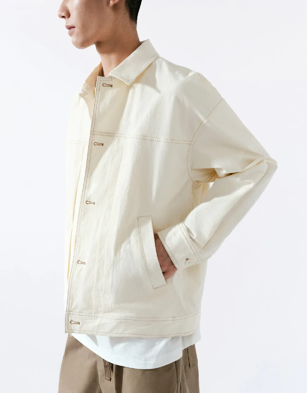 Button Up Straight Jacket sold by Urban Revivo product image thumbnail 3