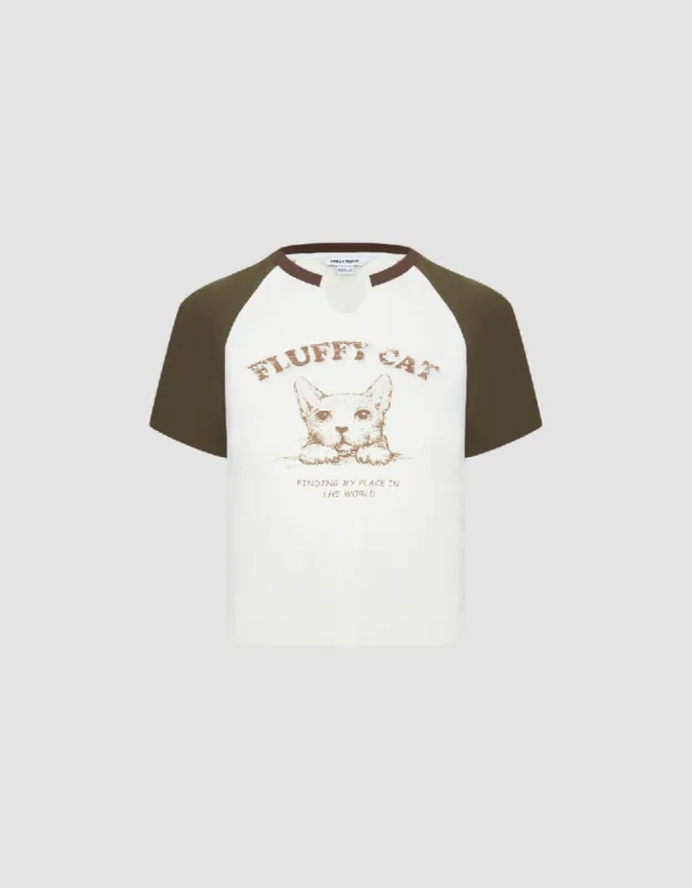 Raglan Sleeve Crew Neck Skinny T-Shirt sold by Urban Revivo
