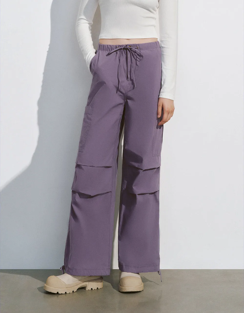Drawstring Waist Wide-Leg Pants sold by Urban Revivo product image thumbnail 2
