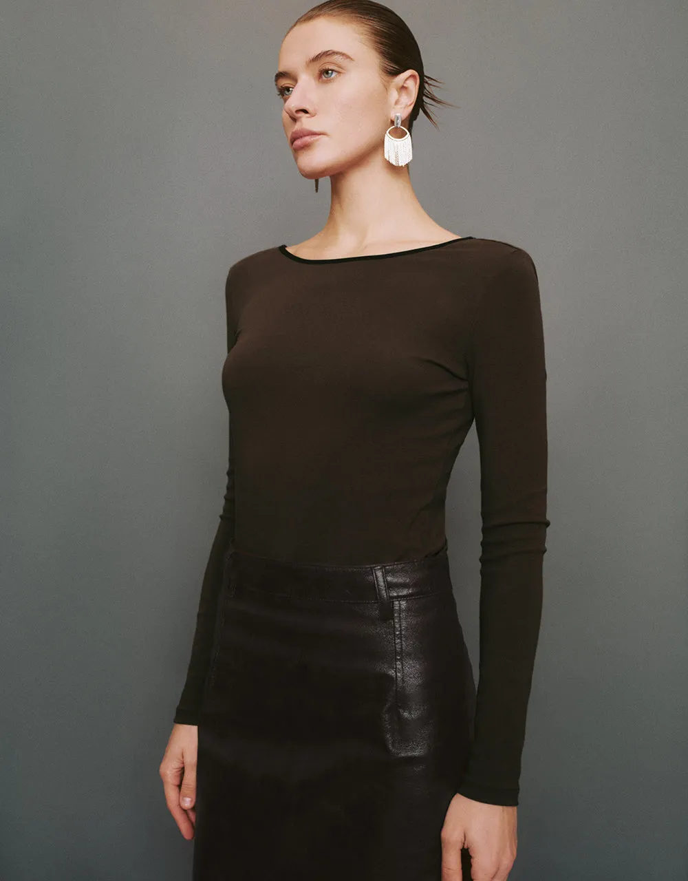 Crew Neck Skinny Knitted T-Shirt sold by Urban Revivo