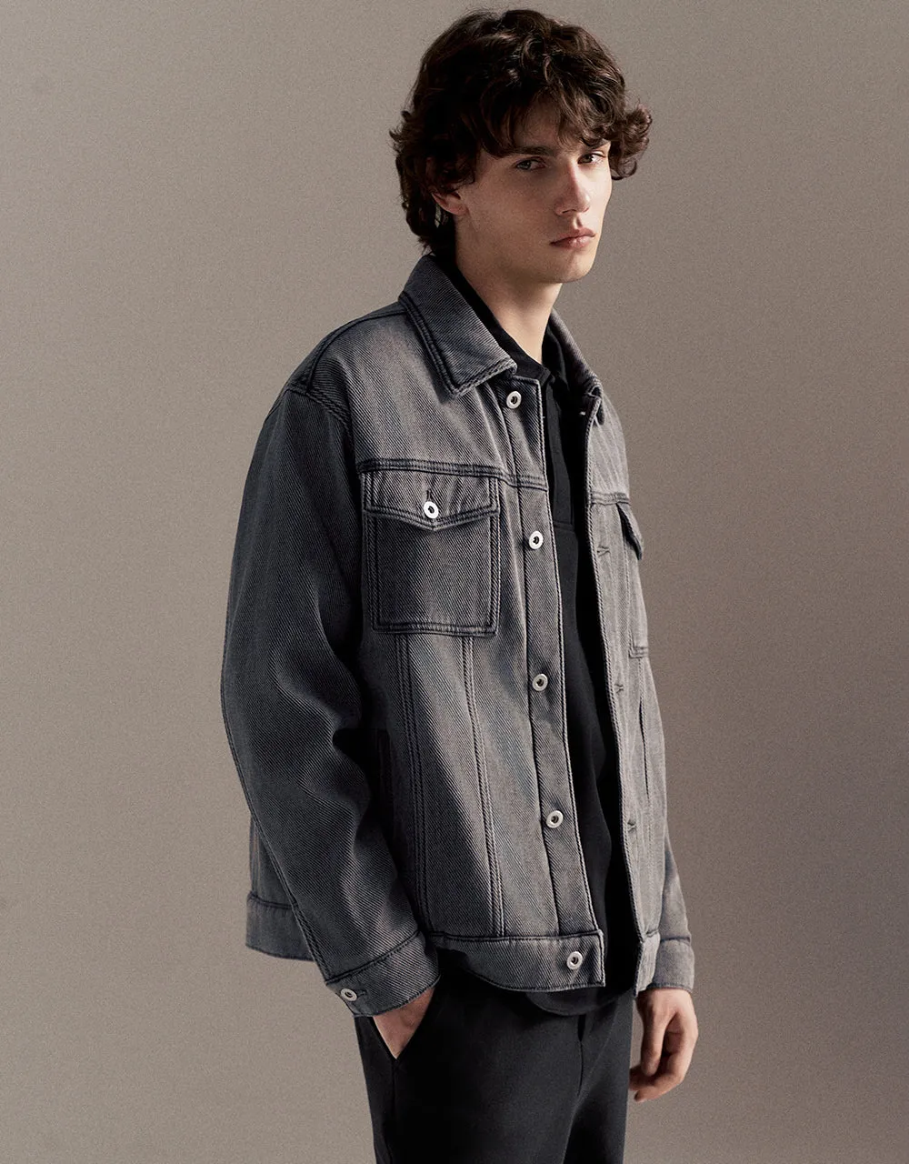 Button Up Denim Jacket sold by Urban Revivo