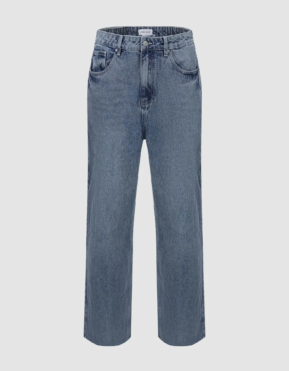 Raw Hem Straight Jeans sold by Urban Revivo