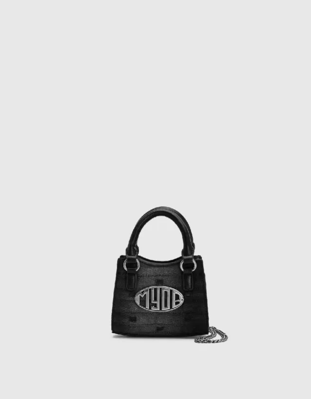 Denim Shoulder Bag With Letter Plate sold by Urban Revivo