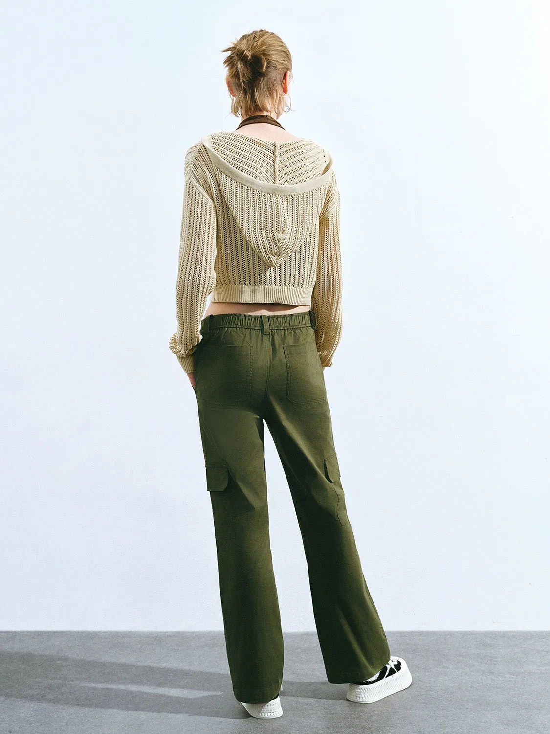 Zipper Front Hooded Knitted Cardigan sold by Urban Revivo product image thumbnail 4