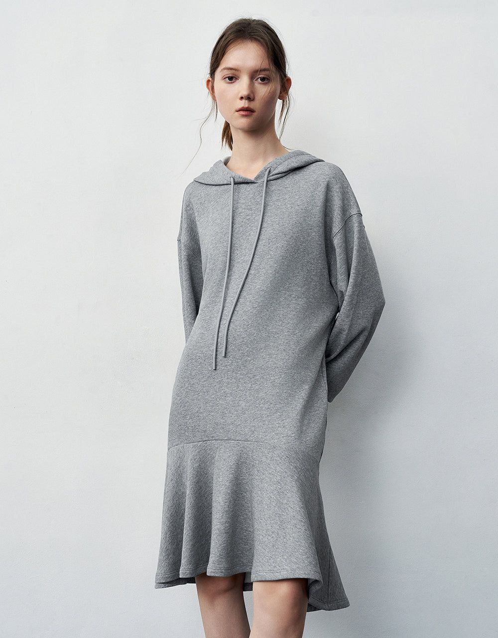Hooded Straight Knitted Dress sold by Urban Revivo