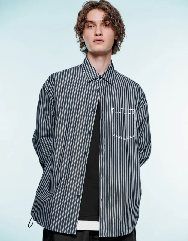 Striped Loose Shirt sold by Urban Revivo