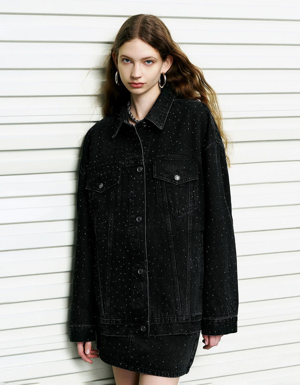 Rhinestone Décor Denim Jacket sold by Urban Revivo