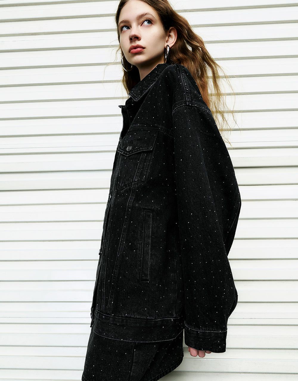 Rhinestone Décor Denim Jacket sold by Urban Revivo product image thumbnail 3