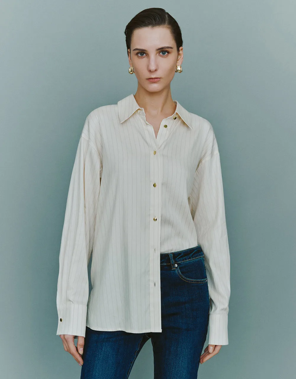 Button Up Straight Shirt sold by Urban Revivo