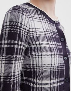 Plaid Pattern Contrast Trim Knitted Cardigan sold by Urban Revivo