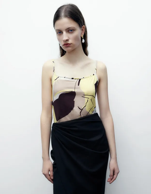 Square-cut Collar Printed Cami Top sold by Urban Revivo