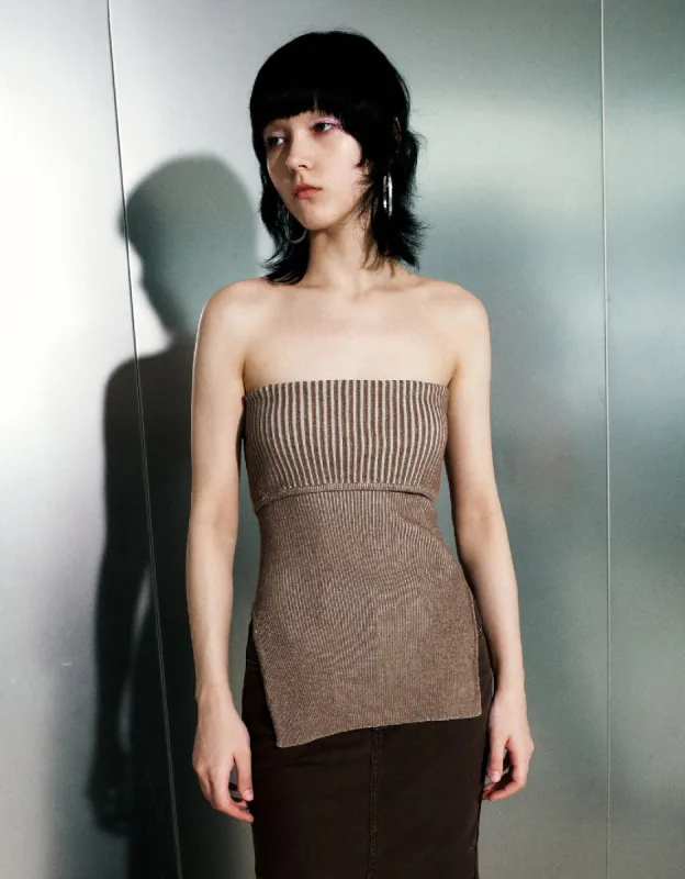 Sleeveless Off-Shoulder Knitted Top sold by Urban Revivo