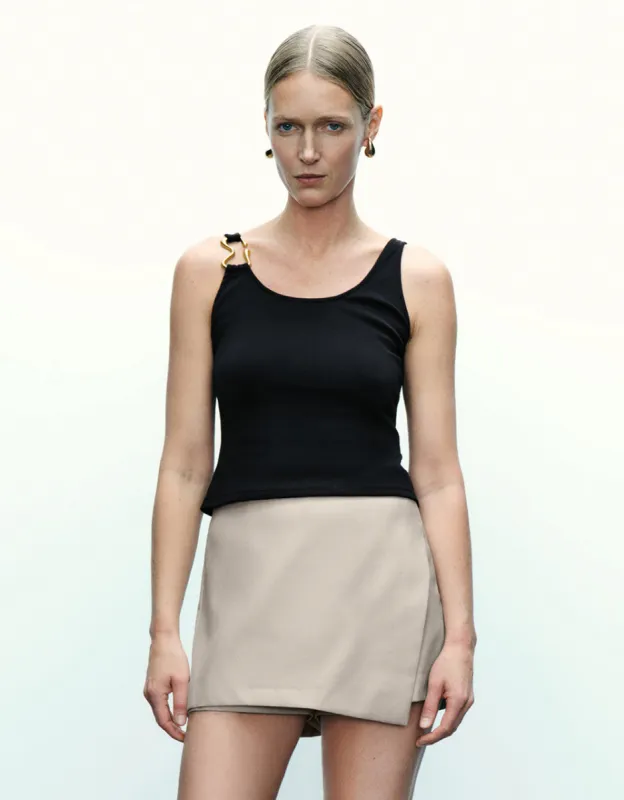 U Neck Knitted Tank Top sold by Urban Revivo