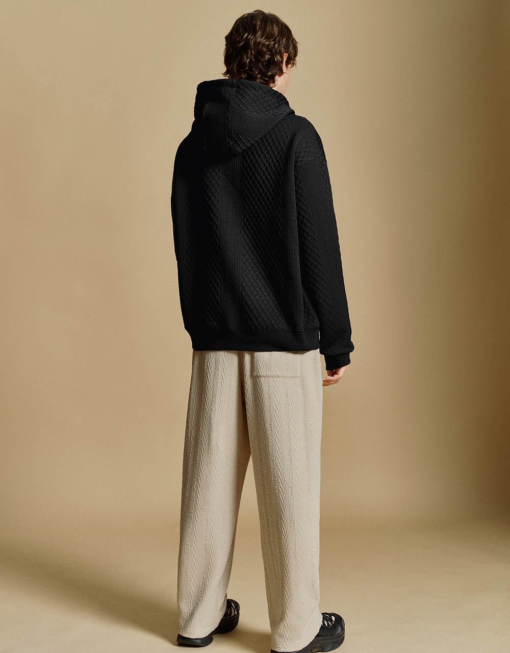 Textured Hooded Straight Sweatshirt sold by Urban Revivo product image thumbnail 4