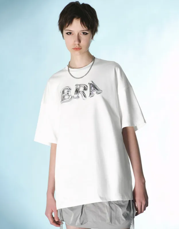 Letter Printed Crew Neck Loose T-Shirt sold by Urban Revivo