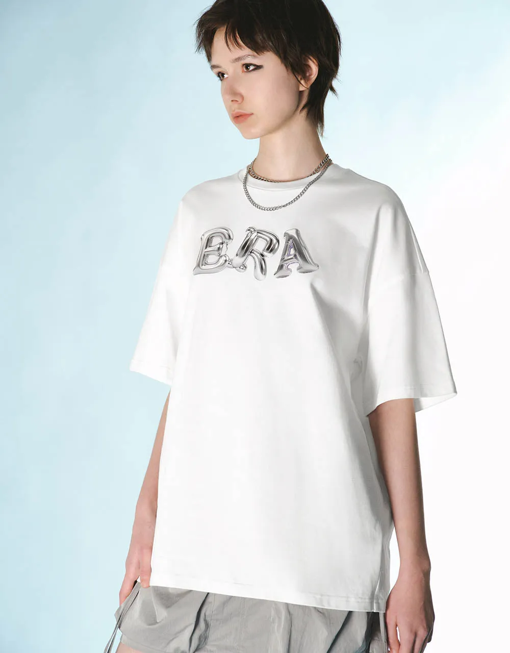 Letter Printed Crew Neck Loose T-Shirt sold by Urban Revivo product image thumbnail 3