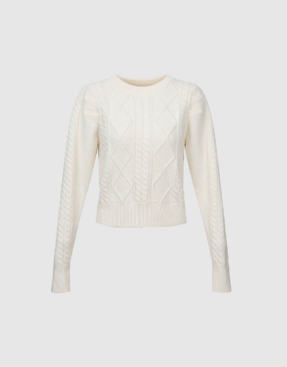 Puff Sleeve Crew Neck Sweater sold by Urban Revivo product image thumbnail 2