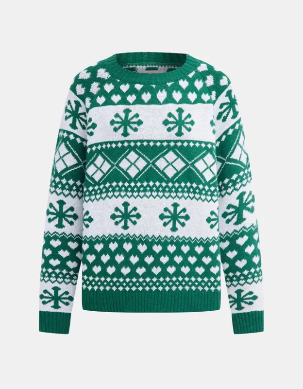 Christmas Snowflake Crew Neck Holiday Sweater sold by Urban Revivo