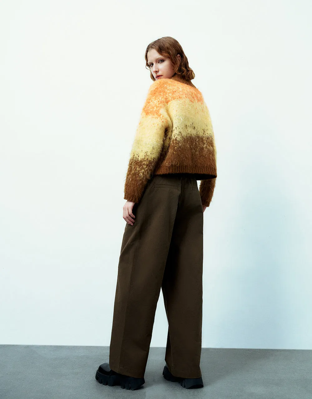 Zip Half Placket Striped Furry Knitted T-Shirt sold by Urban Revivo product image thumbnail 4