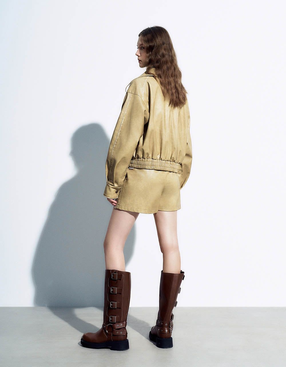 Zipper Front Vegan Leather Jacket sold by Urban Revivo product image thumbnail 4