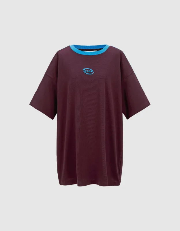 Raglan Sleeve Crew Neck Loose T-Shirt sold by Urban Revivo