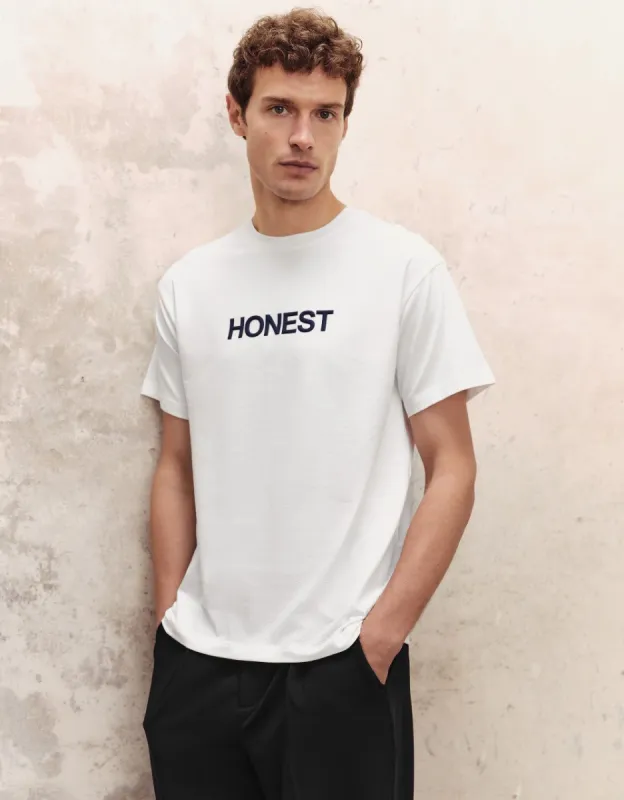 Letter Embossed Crew Neck T-Shirt sold by Urban Revivo