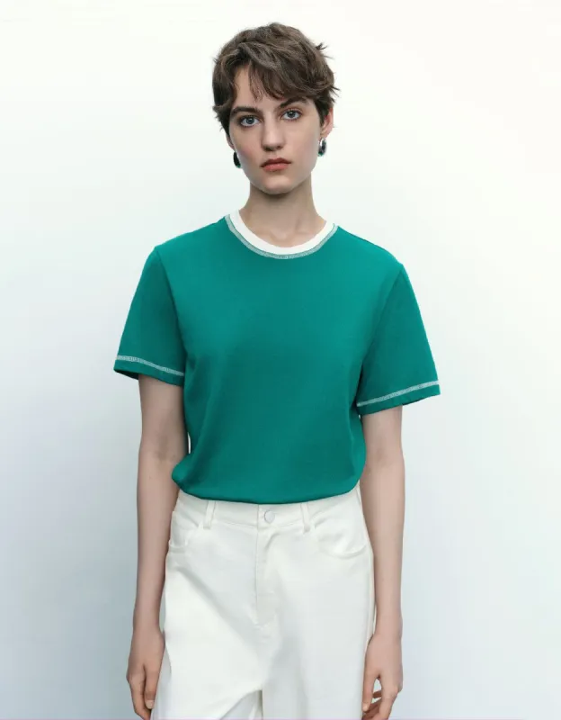 Drop Shoulder Sleeve Crew Neck T-Shirt sold by Urban Revivo