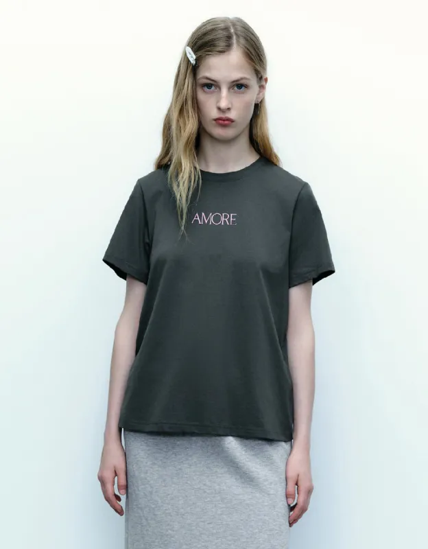 Letter Printed Crew Neck A-Line T-Shirt sold by Urban Revivo