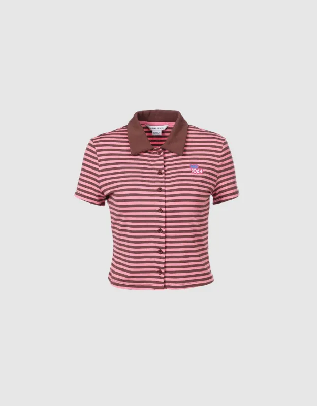 Striped Button Front Top sold by Urban Revivo