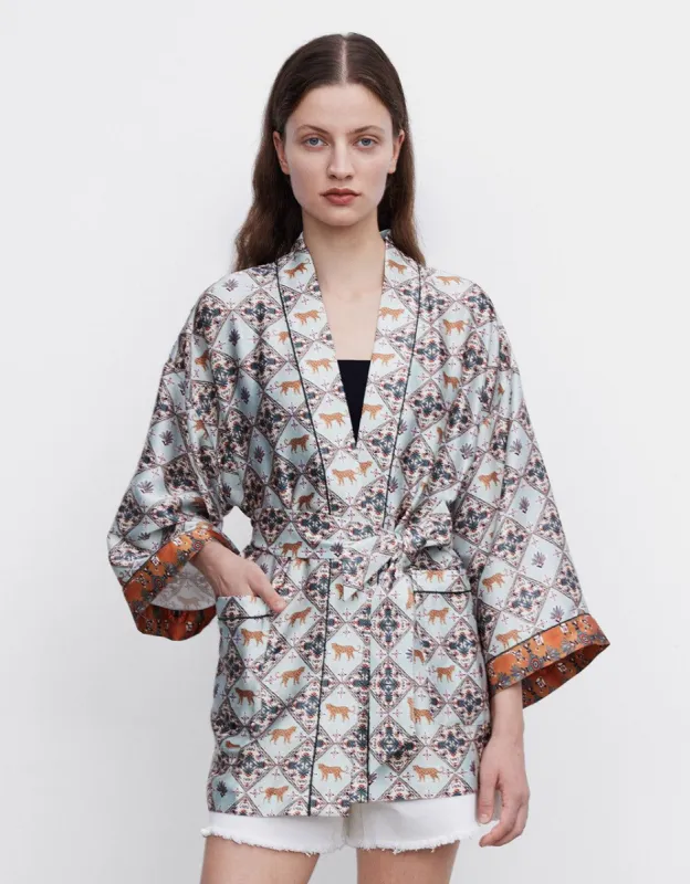 Printed Jacket With Belt sold by Urban Revivo
