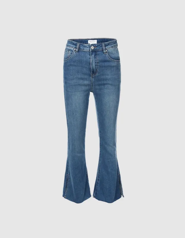 Slit Flare Jeans sold by Urban Revivo