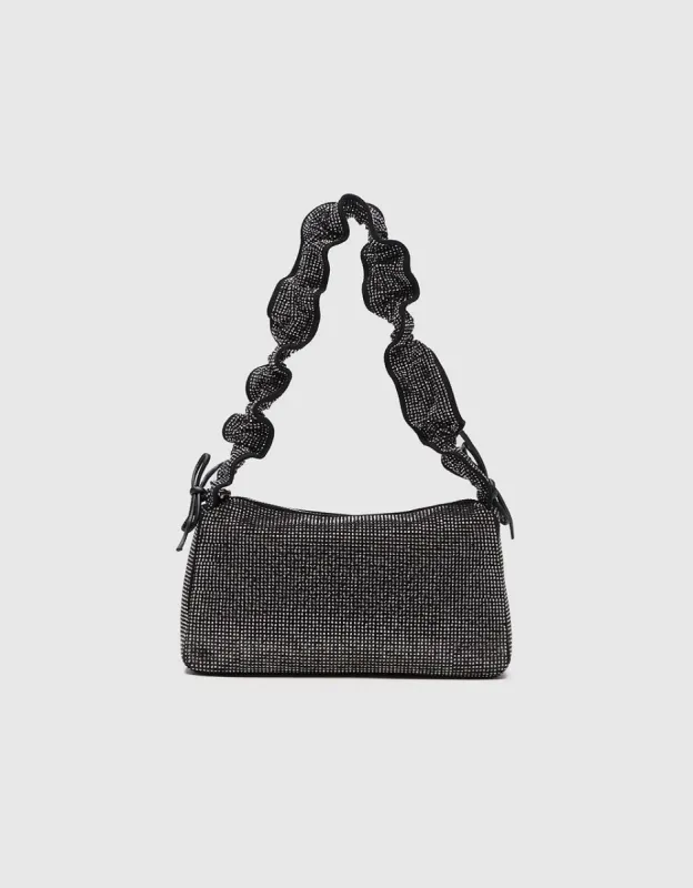 Ruched Strap Rhinestone Detail Shoulder Bag sold by Urban Revivo