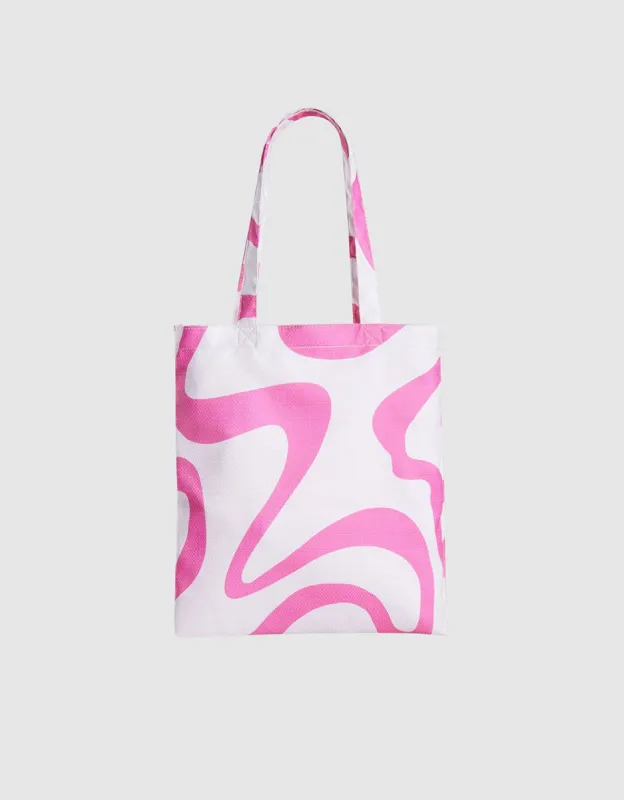 Swirl Print Canvas Tote Bag made by Urban Revivo