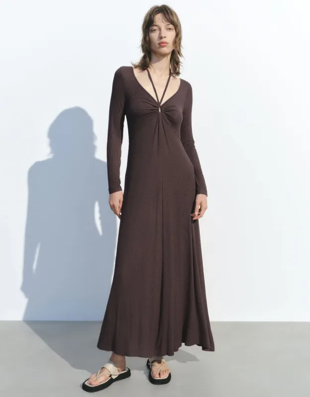 Halter Neck O-Ring Skinny Dress sold by Urban Revivo