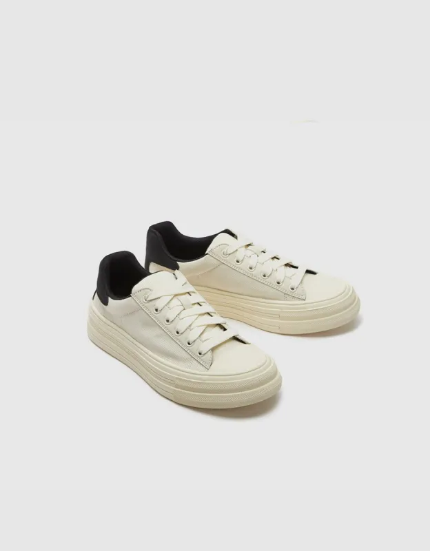 Lace Up Front Canvas Sneakers sold by Urban Revivo