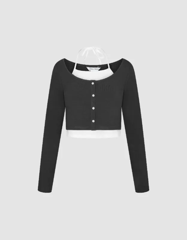 2 In 1 Crew Neck Knitted T-Shirt sold by Urban Revivo