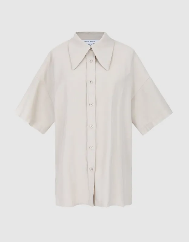 Drop Shoulder Short Sleeve Shirt sold by Urban Revivo